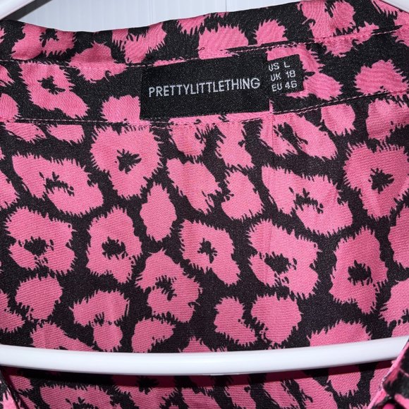 COPY - Plus Bright Pink Leopard Print Oversized Shirt ( Large) - Picture 7 of 7